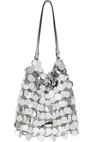 Rabanne - Silver Sparkle Discs Large Tote | SSENSE