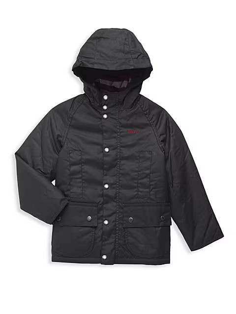 Little Boy's & Boy's Hooded Beaufort Waxed Jacket | Saks Fifth Avenue