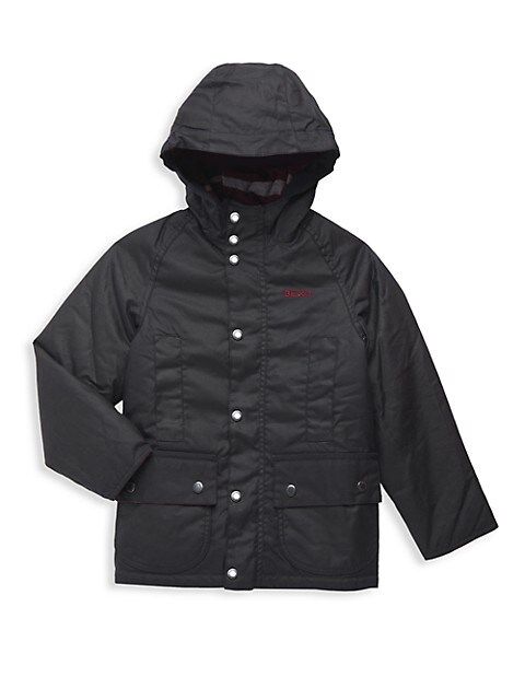 Little Boy's & Boy's Hooded Beaufort Waxed Jacket | Saks Fifth Avenue