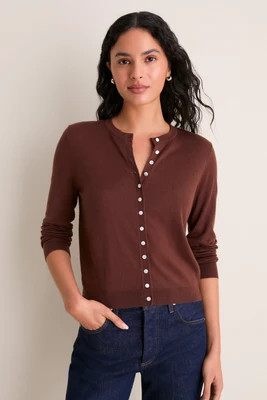 Mahogany Cashmere Silk Spencer Cardigan | Tuckernuck (US)