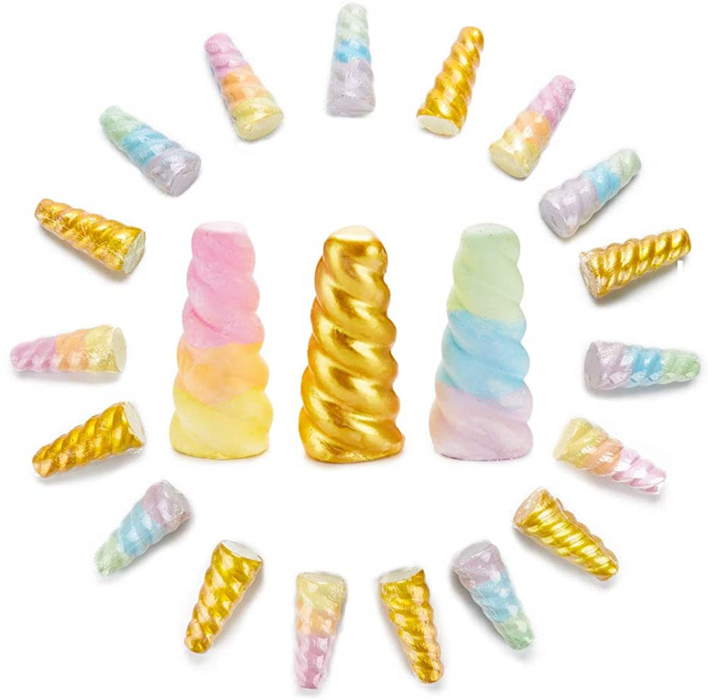 KINIA 18 Rainbow Unicorn Horn Jumbo Sidewalk Chalk - Party Favors Goody Bag Pack - Birthdays, Eas... | Amazon (US)