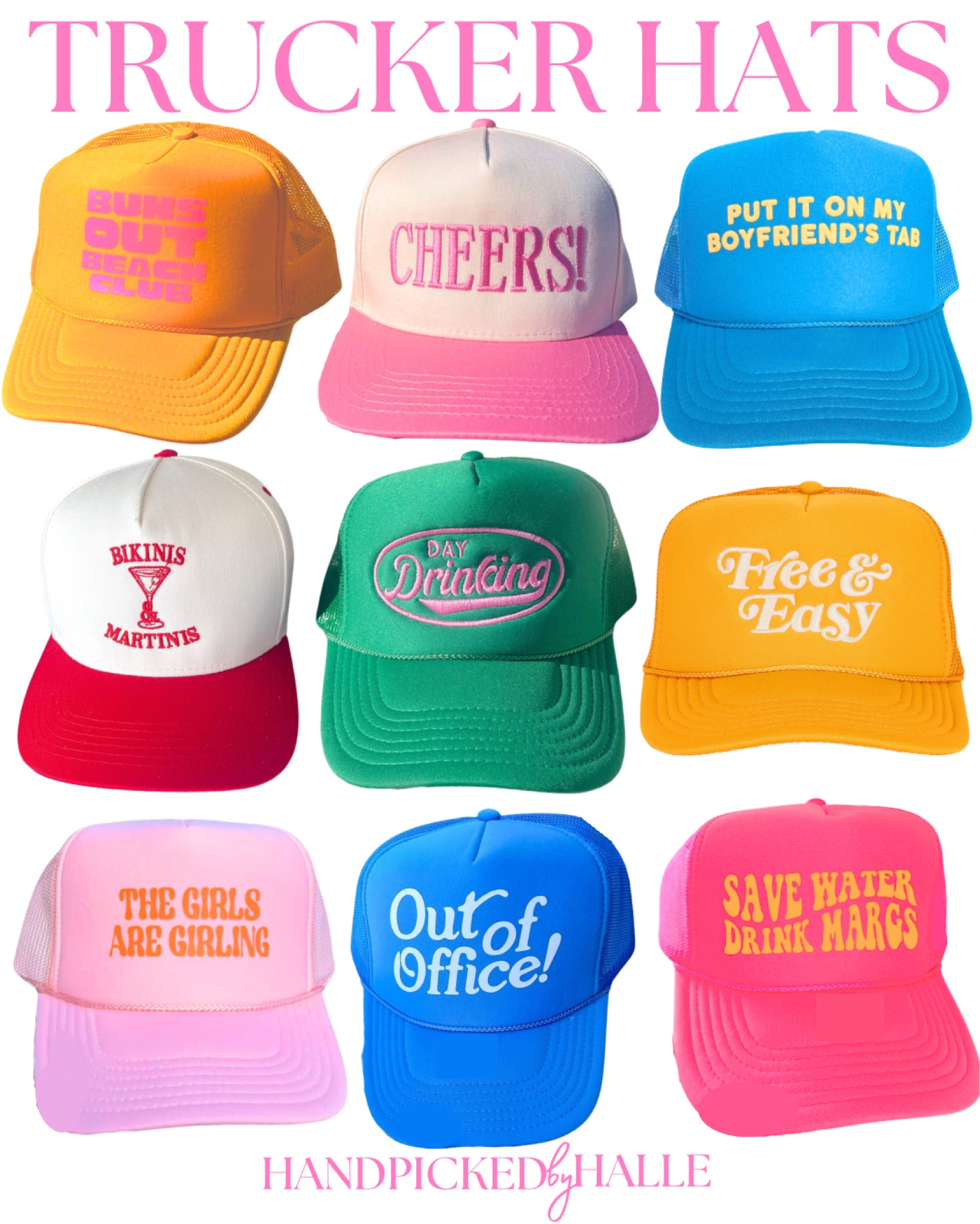 SUMMER TRUCKER HATS🧢🍸🌞

Trucker hat, summer trucker hats, Hair trends 2024, spring hat trends, spring hat inspo, spring hair trends 2024, hair accessories, hat inspo, spring hats