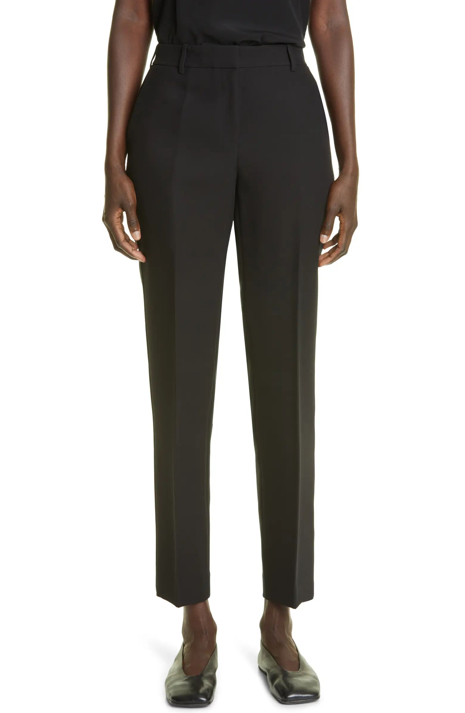 Lafayette 148 New York Clinton Tuxedo Stripe Wool & Silk Ankle Pants | Nordstrom | Nordstrom