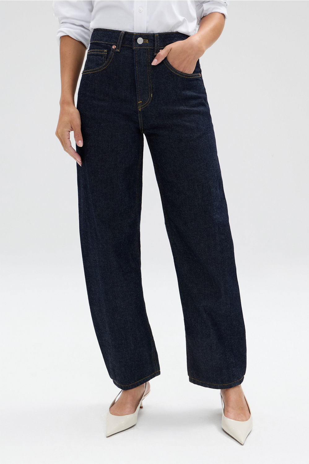 High Rise Barrel Jean (136)LIMITED TIME OFFER: $29.00Non-Member: $149.95 | Fabletics