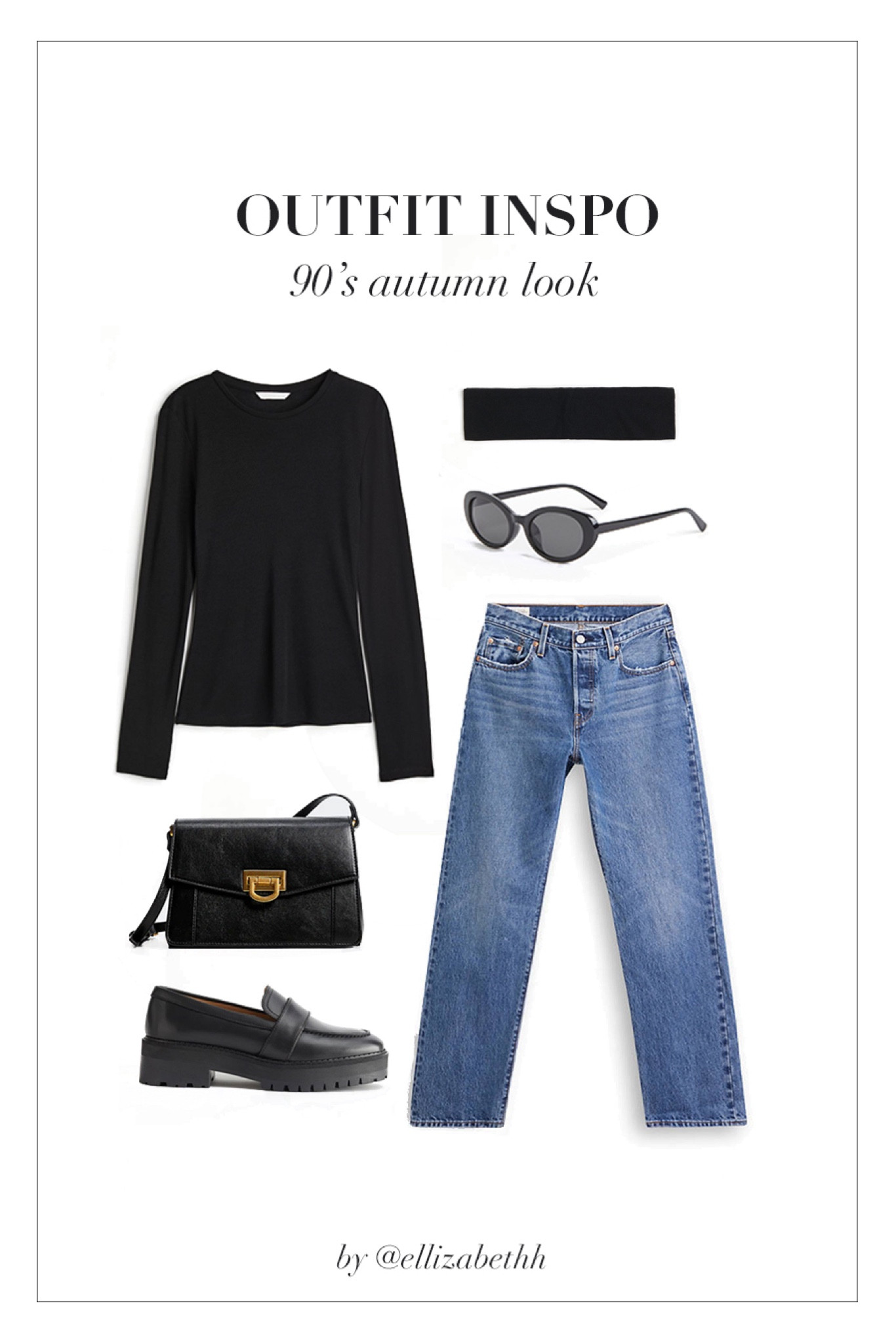 90’s autumn look, autumn outfit, style inspo, minimal look, casual autumn, fall trends, Levi’s jeans, blue jeans, 90’s jeans, loafers, headband, preppy look, minimal outfit, Scandinavian style, outfit inspiration, black top, black jersey headband, 90’s style 

#LTKstyletip #LTKSeasonal #LTKunder100