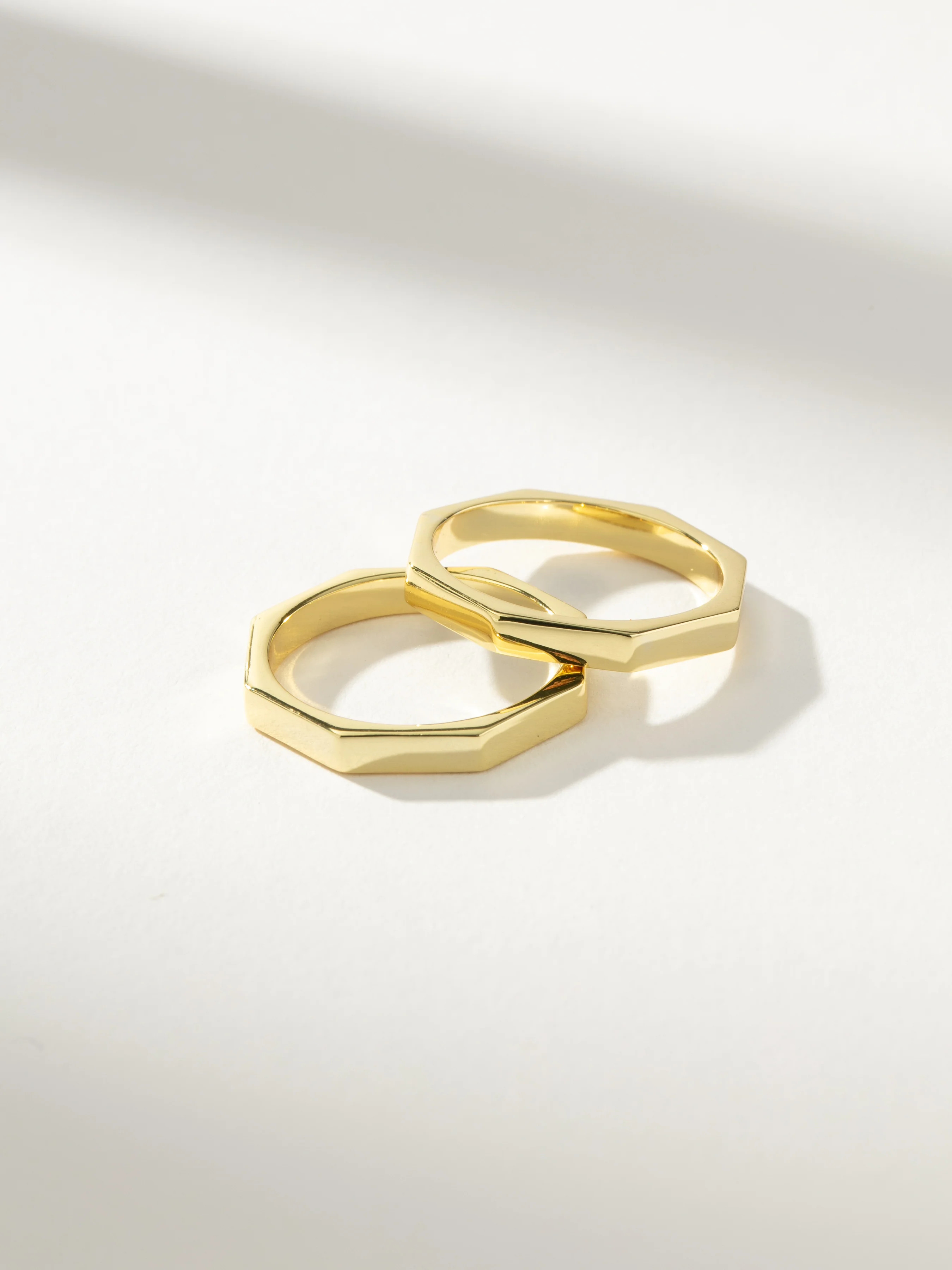 Octagon Ring Set of 2 in Gold | Uncommon James | Uncommon James