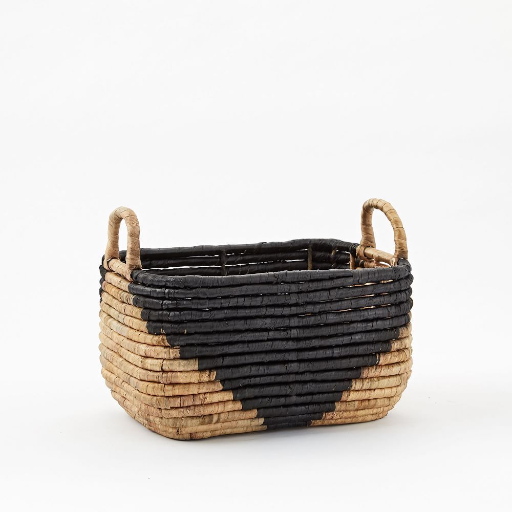 Woven Seagrass Baskets - Natural &amp; Black | West Elm (US)