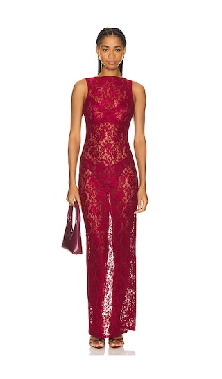 Iris Lace Dress in Red | Revolve Clothing (Global)