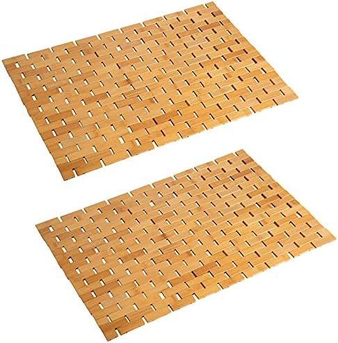 Bamboo Bath Mat Bathroom Rugs Floor Wood Shower Bathtub Waterproof Non Slip Natural Accessories 16x2 | Amazon (US)