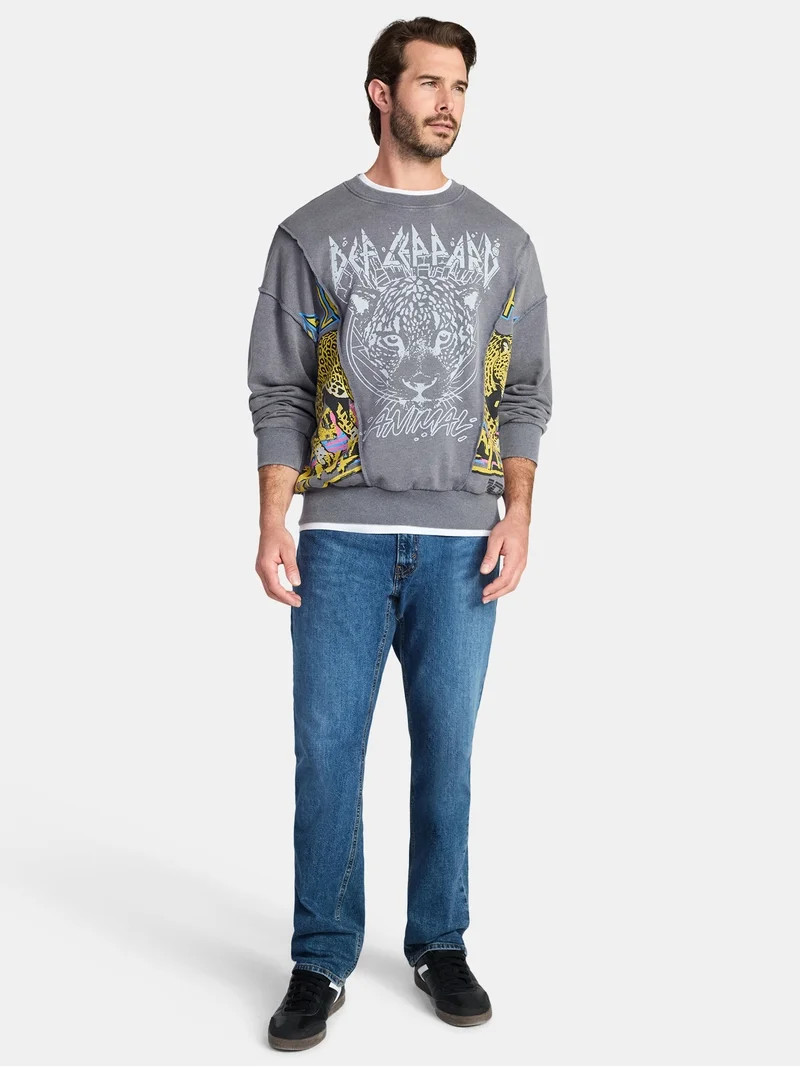 Def Leppard Men's Crewneck Sweatshirt with Long Sleeves, Sizes S-3XL | Walmart (US)