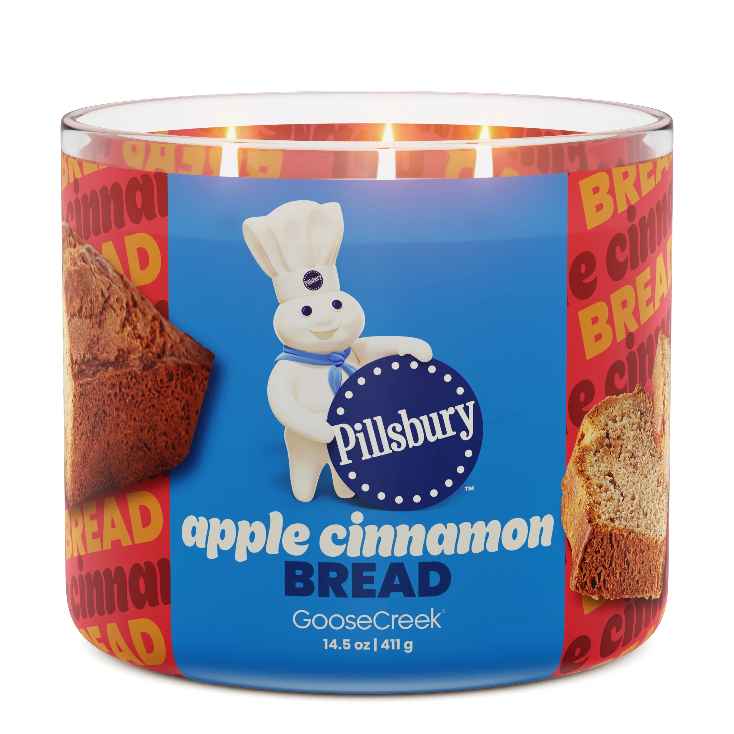 Goose Creek 3-Wick Pillsbury Apple Cinnamon Bread Scented Jar Candle, 14.5oz. - Walmart.com | Walmart (US)