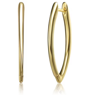 Guili Sterling Silver Gold Plated Marquise Shaped Hoop Earrings, a Timeless and Refined Jewelry Piece for a Sophisticated and Elegant Look | Target
