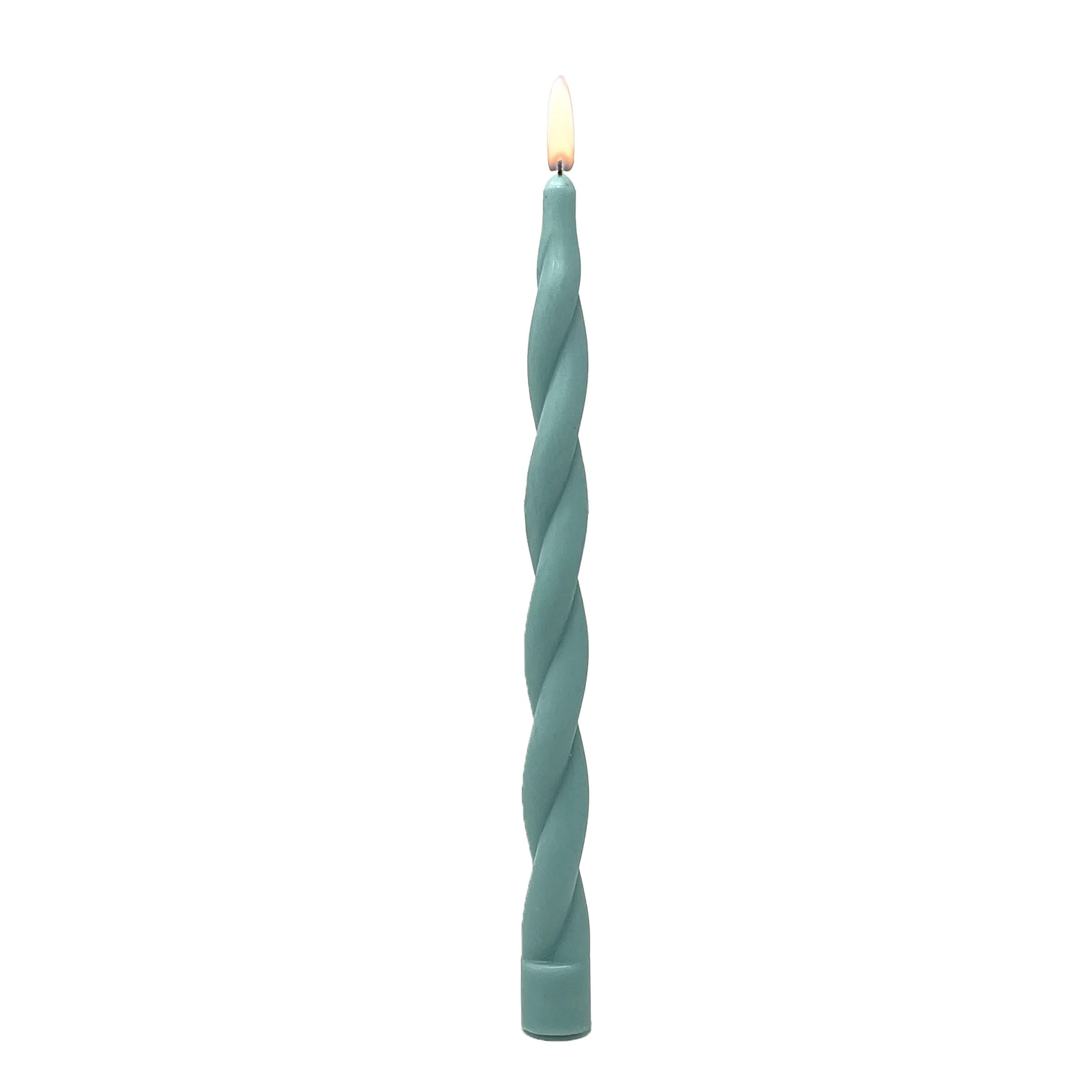 Mainstays Paraffin Wax 10" Twist Taper Candle, Unscented, Green | Walmart (US)