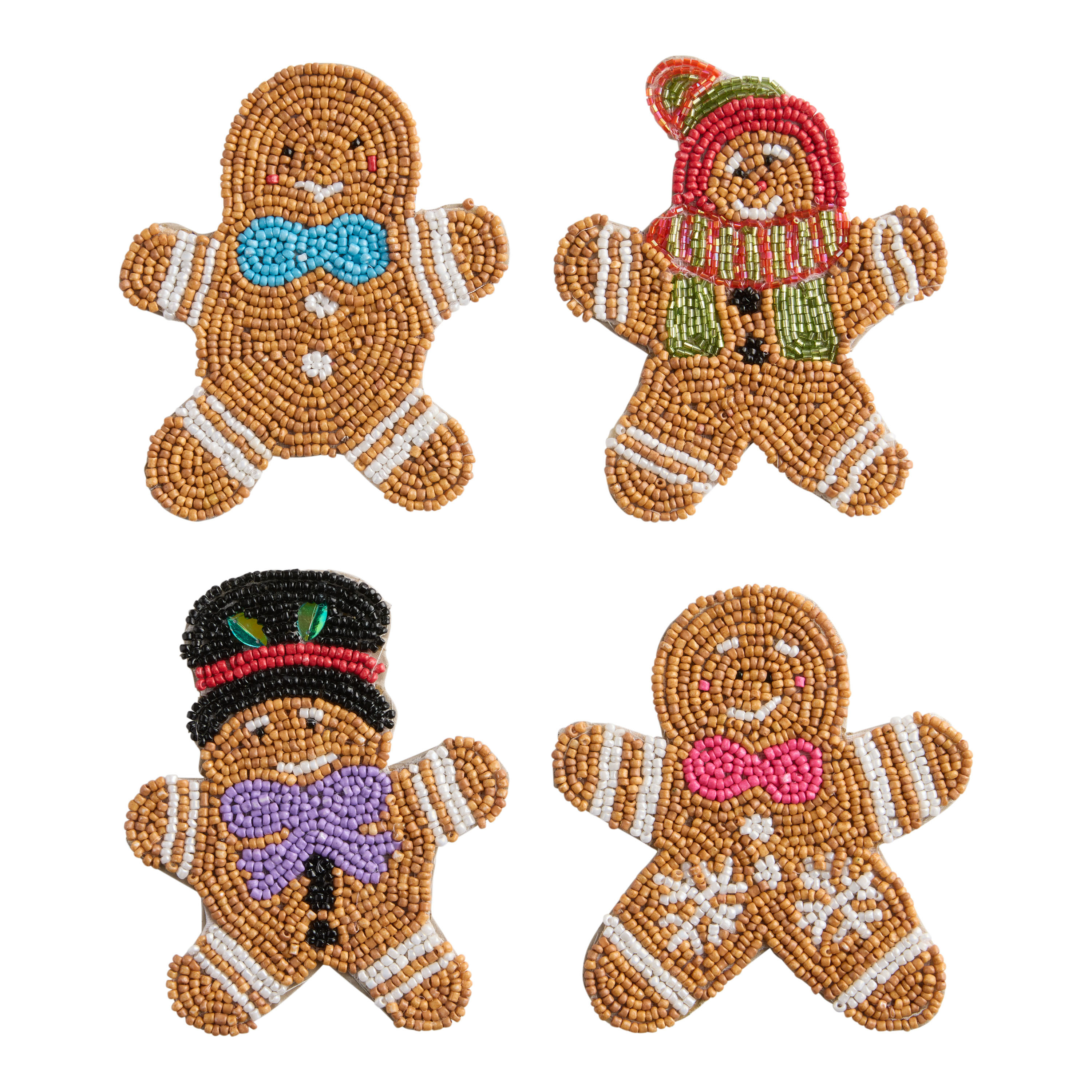 Gingerbread Beaded Coasters 4 Pack | World Market