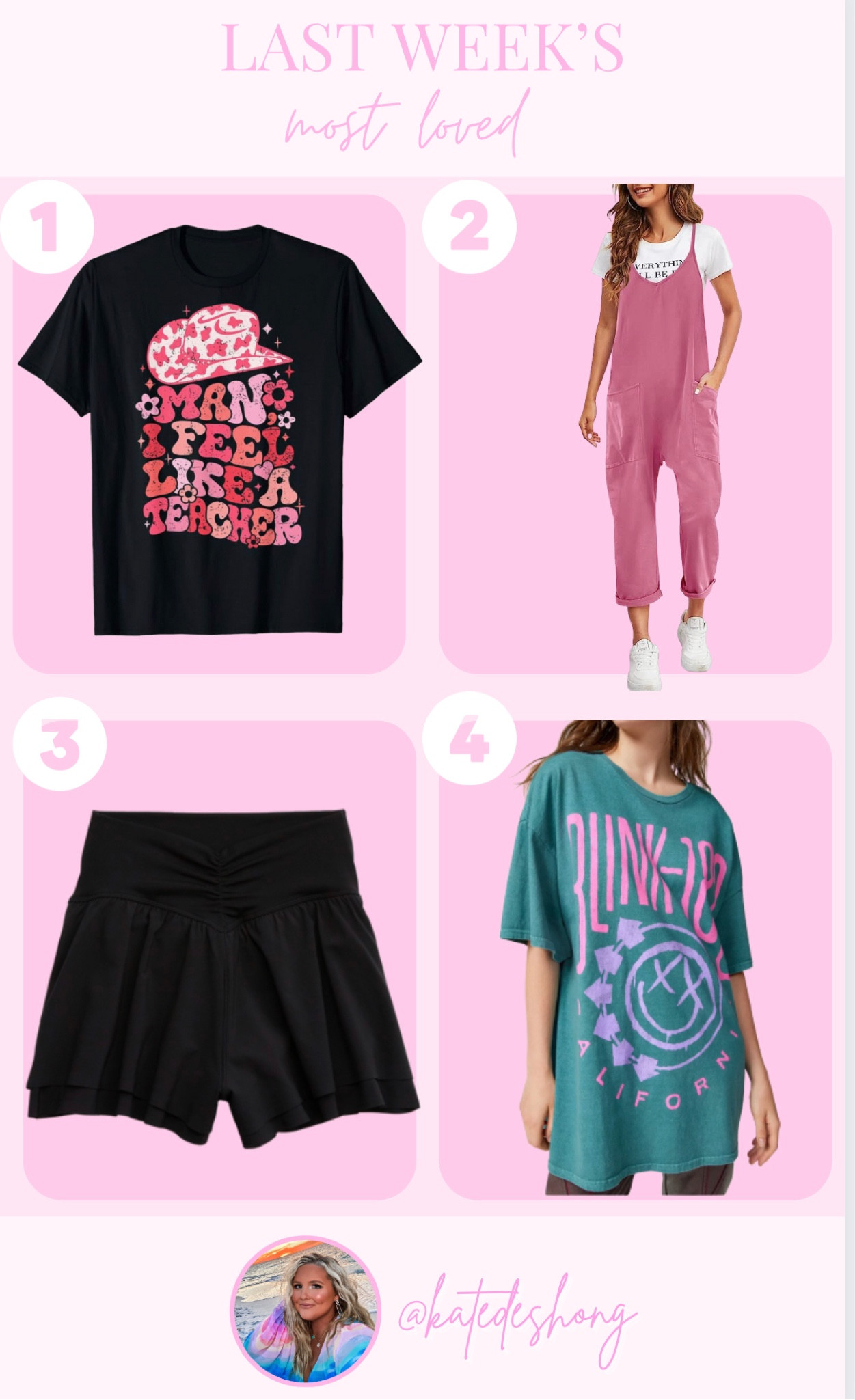 Last weeks best sellers 🦋 Best sellers. Most loved. Most purchased. Favorites. Amazon finds. Summer outfits. Top 5. Jumpsuits. Teacher tee. Athletic shorts.  Graphic tee. 

#LTKSeasonal #LTKBacktoSchool #LTKFind