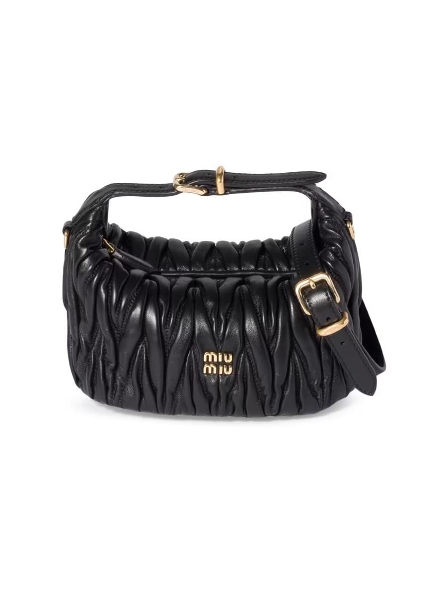 Miu Miu Matelassé Nappa Leather Pouch | Saks Fifth Avenue | Saks Fifth Avenue