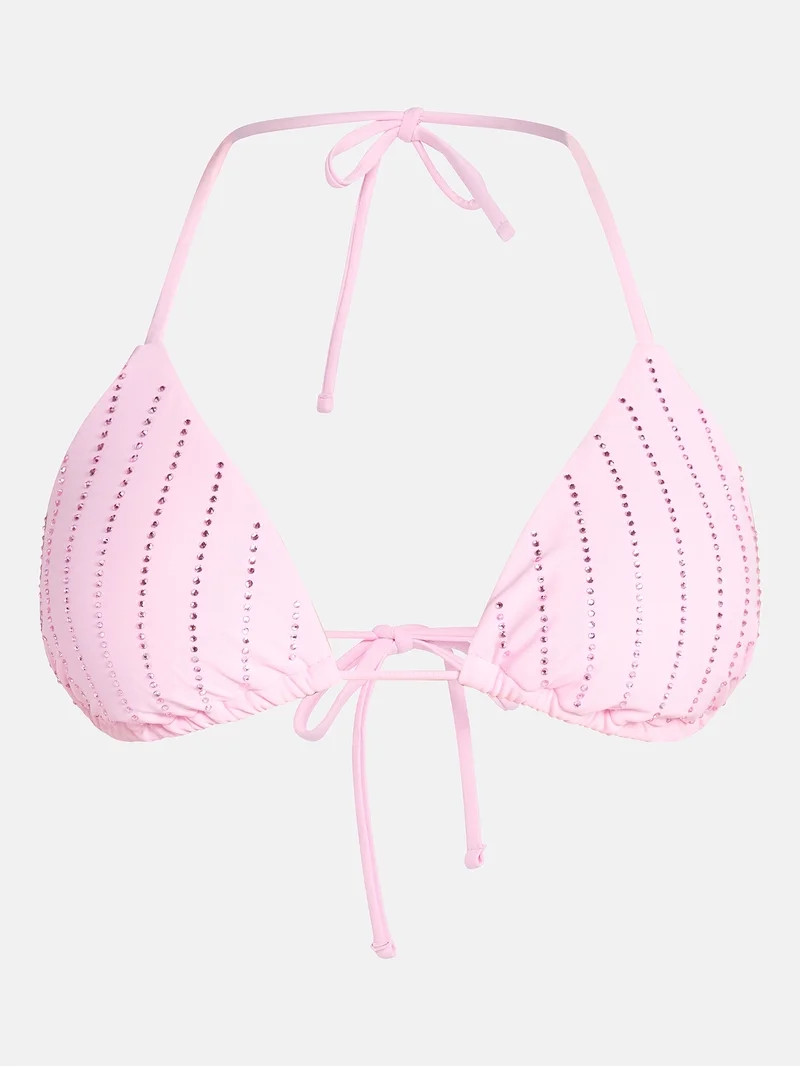 No Boundaries Faux Rhinestone Bikini Top, Women’s XXS-XXL | Walmart (US)