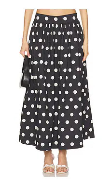 Lovers and Friends Deven Midi Skirt in Black Polka Dot from Revolve.com | Revolve Clothing (Global)