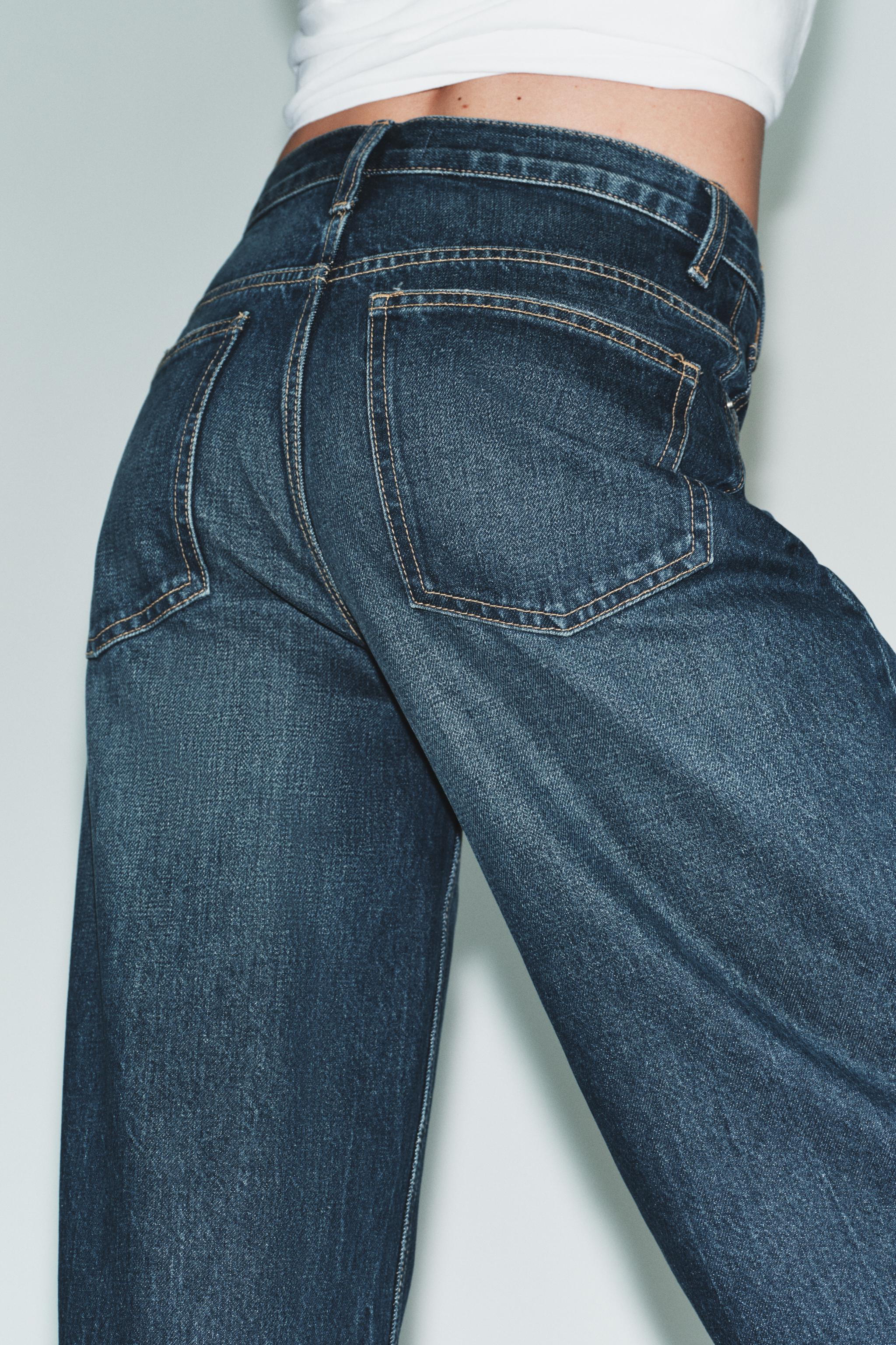 TRF WIDE-LEG CROSSED WAIST HIGH-WAIST JEANS | Zara UK