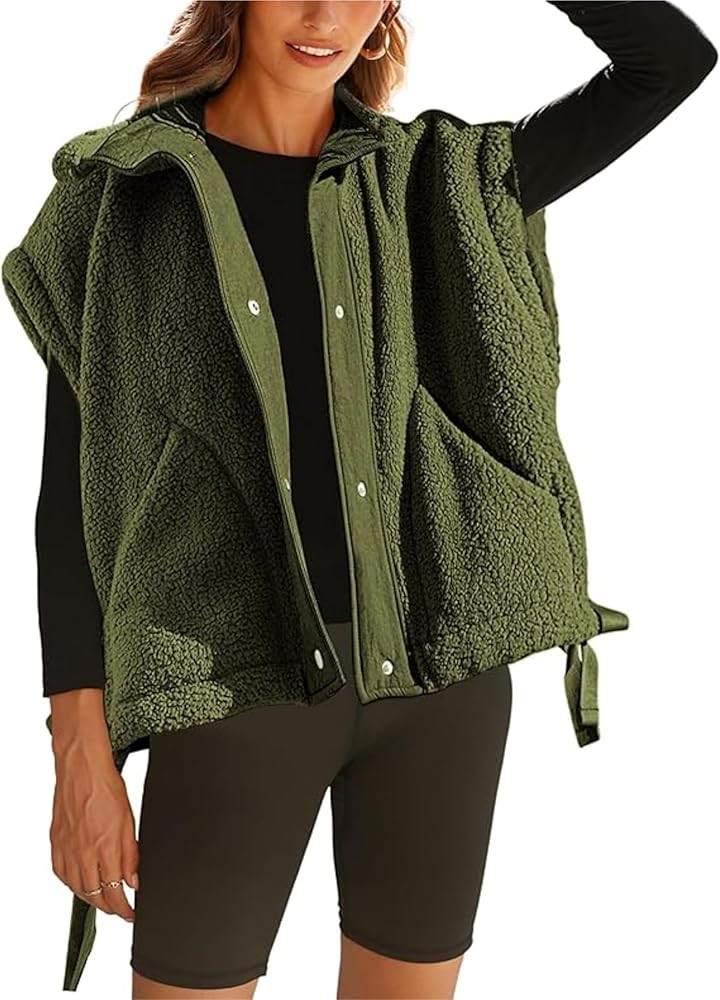 OPCAKM Fuzzy Fleece Vest Sherpa Jacket Gilet | Amazon (US)