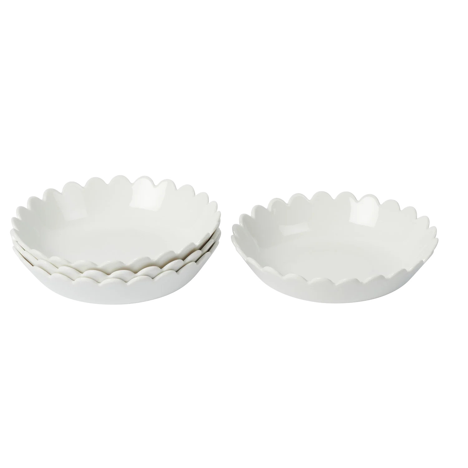 White Scallop Bowls – Set of 4 | In The Roundhouse