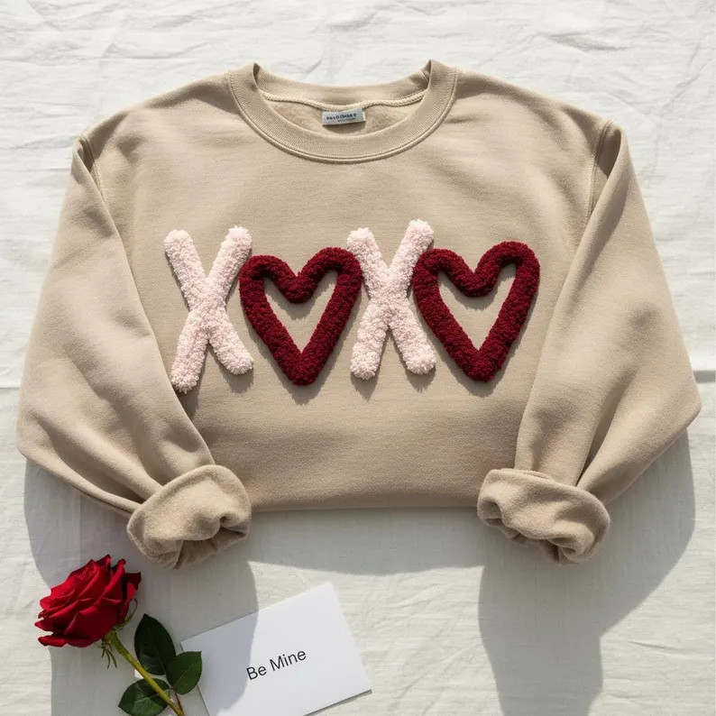 Custom Chenille Patch XOXO Sweatshirt: Personalize Valentine Gift for Her Anniversary Gift - Etsy | Etsy (US)