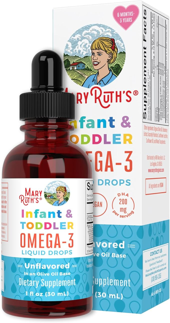 MaryRuth's Infant and Toddler Omega-3 Liquid Drops by | 200mg DHA and 2mg EPA Per Serving | Overa... | Amazon (US)