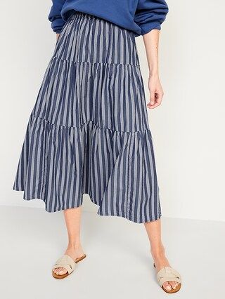 Tiered Striped Maxi Skirt for Women | Old Navy (US)