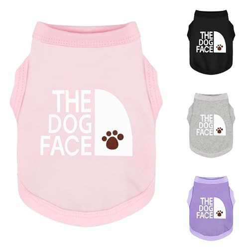 Personality Canine Attire: Soft, Lightweight Cotton Dog Clothes with 'The Dog Face' Print. Small and Medium Breeds, Perfect for Everyday Wear, Comfortable and Breathable Dog Shirt Pink L | Amazon (US)
