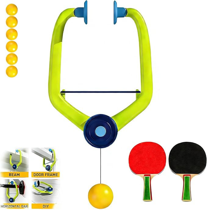 Amazon.com : Hanging Ping Pong Tennis Trainer, Ping Pong Hanging from Doorway Adjustable Over-The... | Amazon (US)