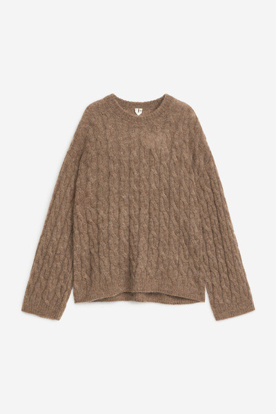 Mohair-Wool Blend Jumper – Dark Beige – Women – ARKET GB | Arket UK