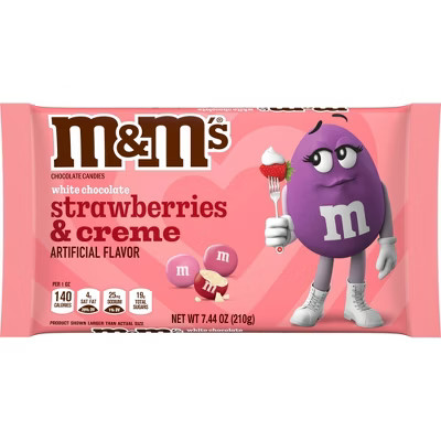 M&M'S White Chocolate Strawberries & Cream Red and Pink Candy Valentine's Day Candy Mix - 7.44oz | Target