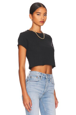 RE/DONE x Hanes Cropped 60's Slim Tee in Black from Revolve.com | Revolve Clothing (Global)