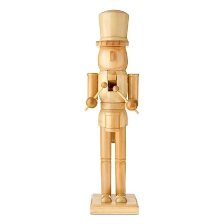 Wooden Decorative Christmas Drummer Nutcracker, Natural Brown, 14.6", by Holiday Time | Walmart (US)