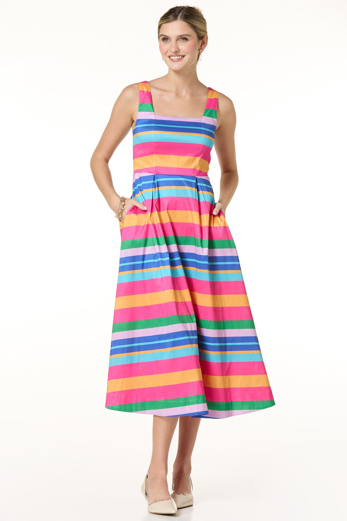 Multi Bright Stripe Dress | Cato Fashions