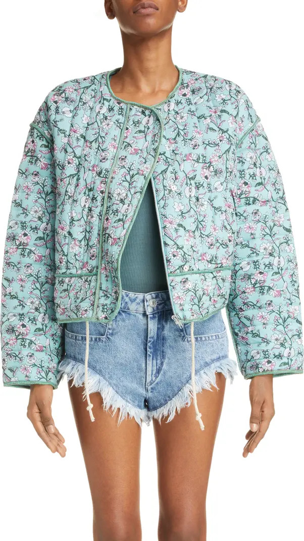Gelio Floral Drop Shoulder Quilted Jacket | Nordstrom