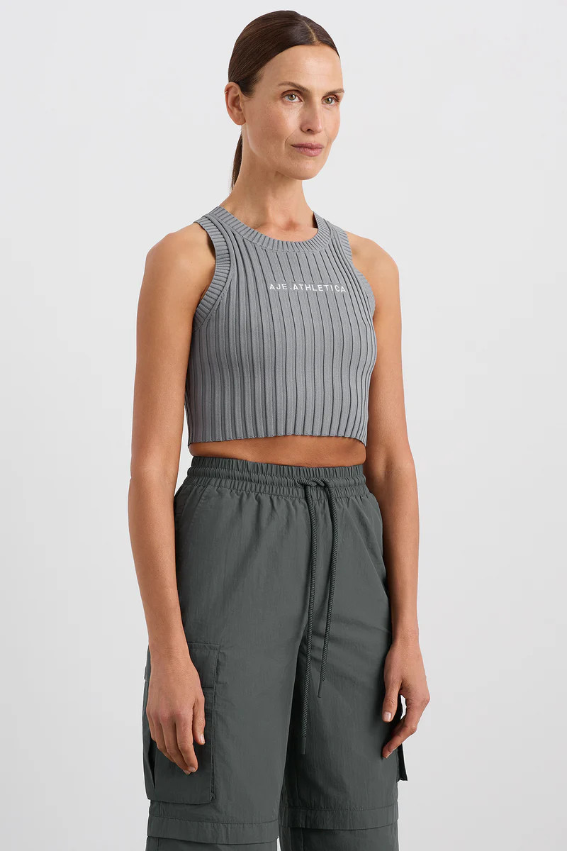Cropped Knitted Logo Tank 135 | Aje Athletica (Australia)