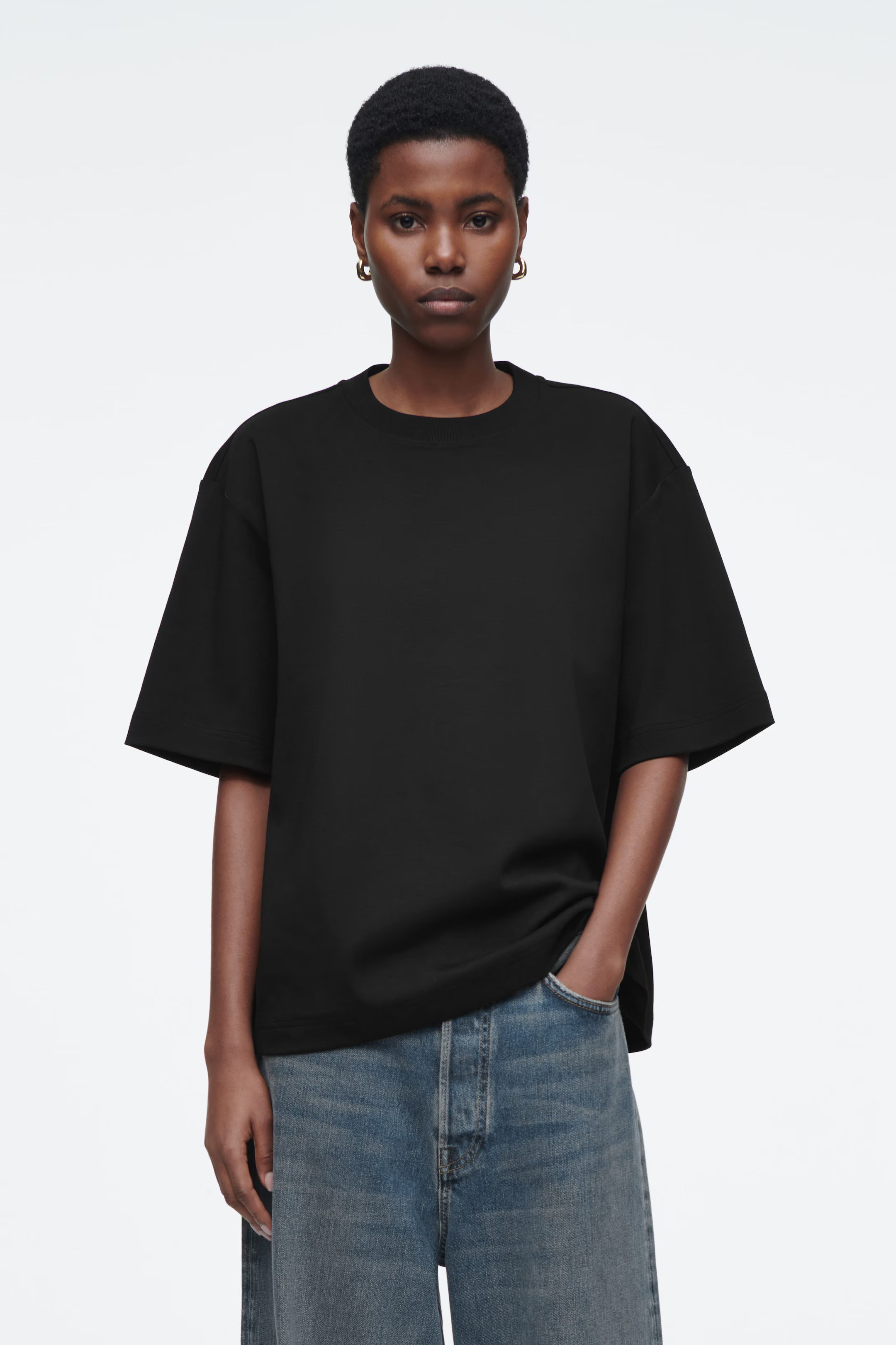 OVERSIZED COTTON T-SHIRT - BLACK | COS UK