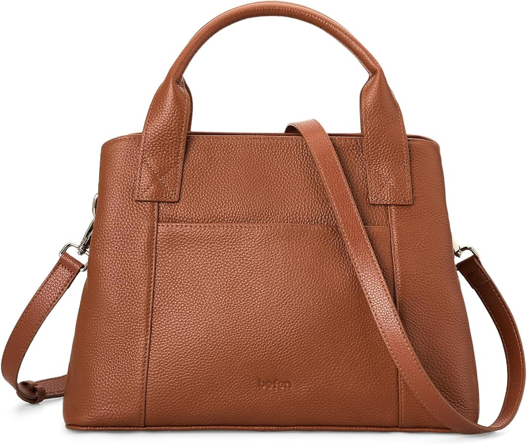 befen Genuine Leather Handbag for Women Small Soft Satchel Tote Bags Crossbody Shoulder Purses wi... | Amazon (US)