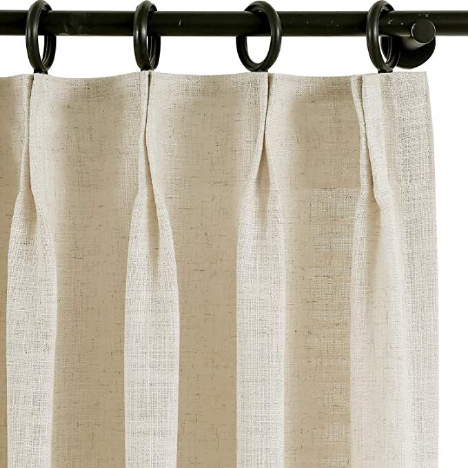 Custom Curtain Drapery Polyester Linen Curtain, for Traverse Rod and Rod, Living Room Curtain Din... | Amazon (US)