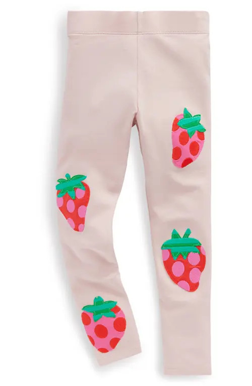 Mini Boden Kids' Strawberry Appliqué Leggings in Chalk Violet Strawberries at Nordstrom, Size 2-3Y | Nordstrom