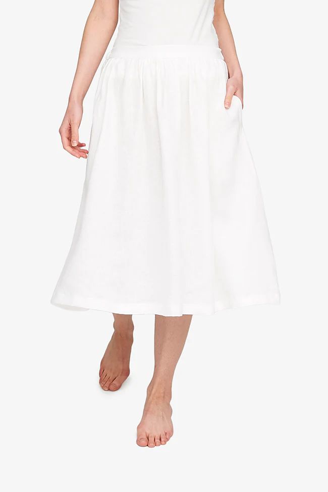 House Skirt White Linen | The Sleep Shirt