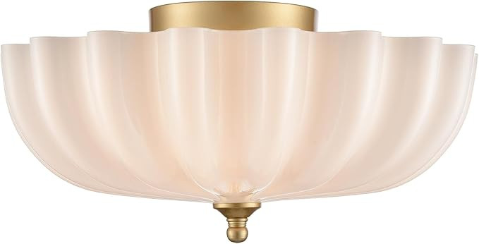 Gold Ceiling Light Fixture Brass Bedroom Flush Mount Ceiling Light Modern Gold for Entryway Bathr... | Amazon (US)