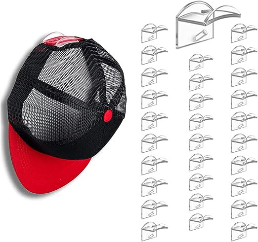 Vorceary Adhesive Hat Hooks for Wall (30-Pack) - Minimalist Hat Rack Design, Strong and no Drilli... | Amazon (US)