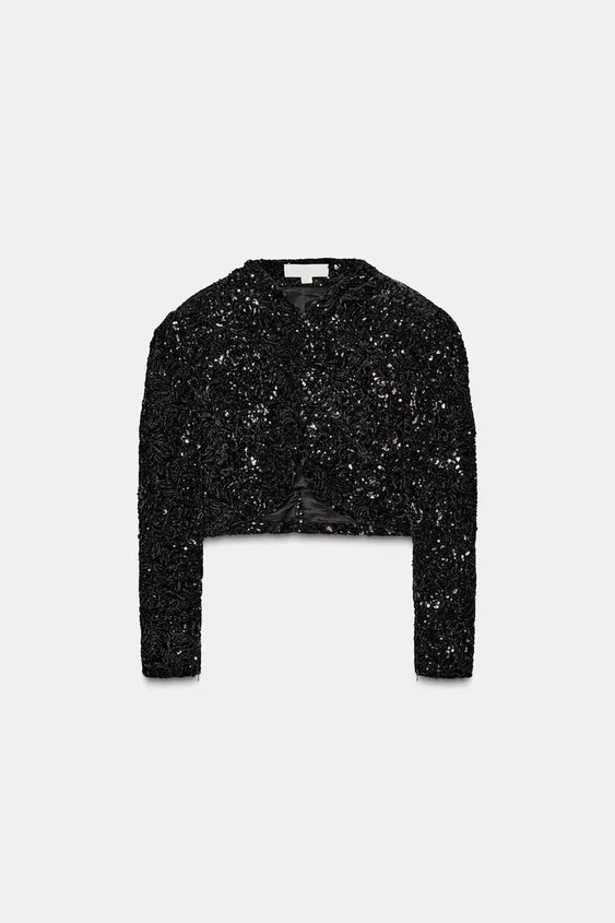 SEQUIN VOLUME SLEEVE JACKET | Zara US