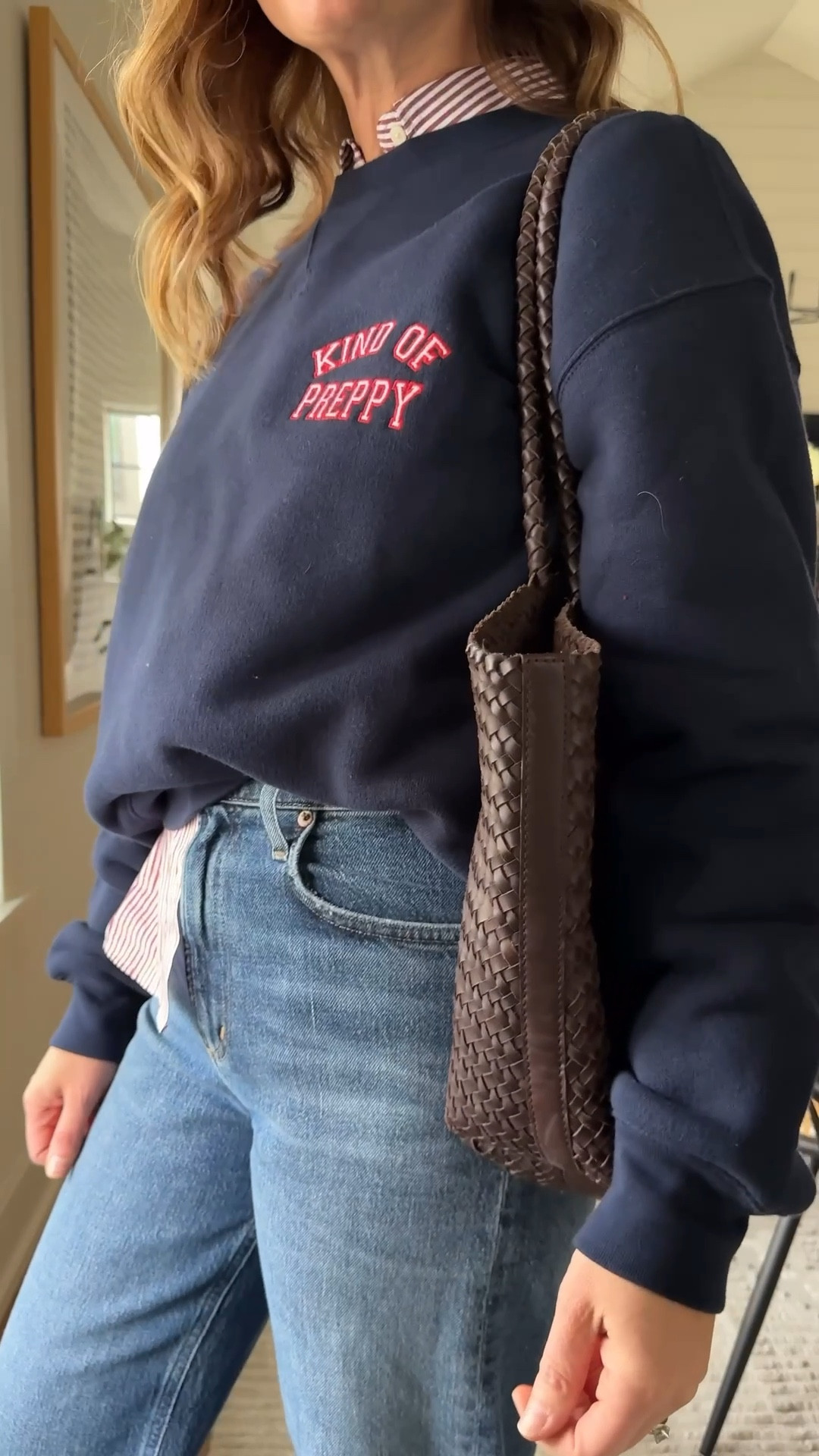 Sweatshirt size small
Oxford size 4
Jeans size 25

#LTKSeasonal #LTKStyleTip #LTKOver40