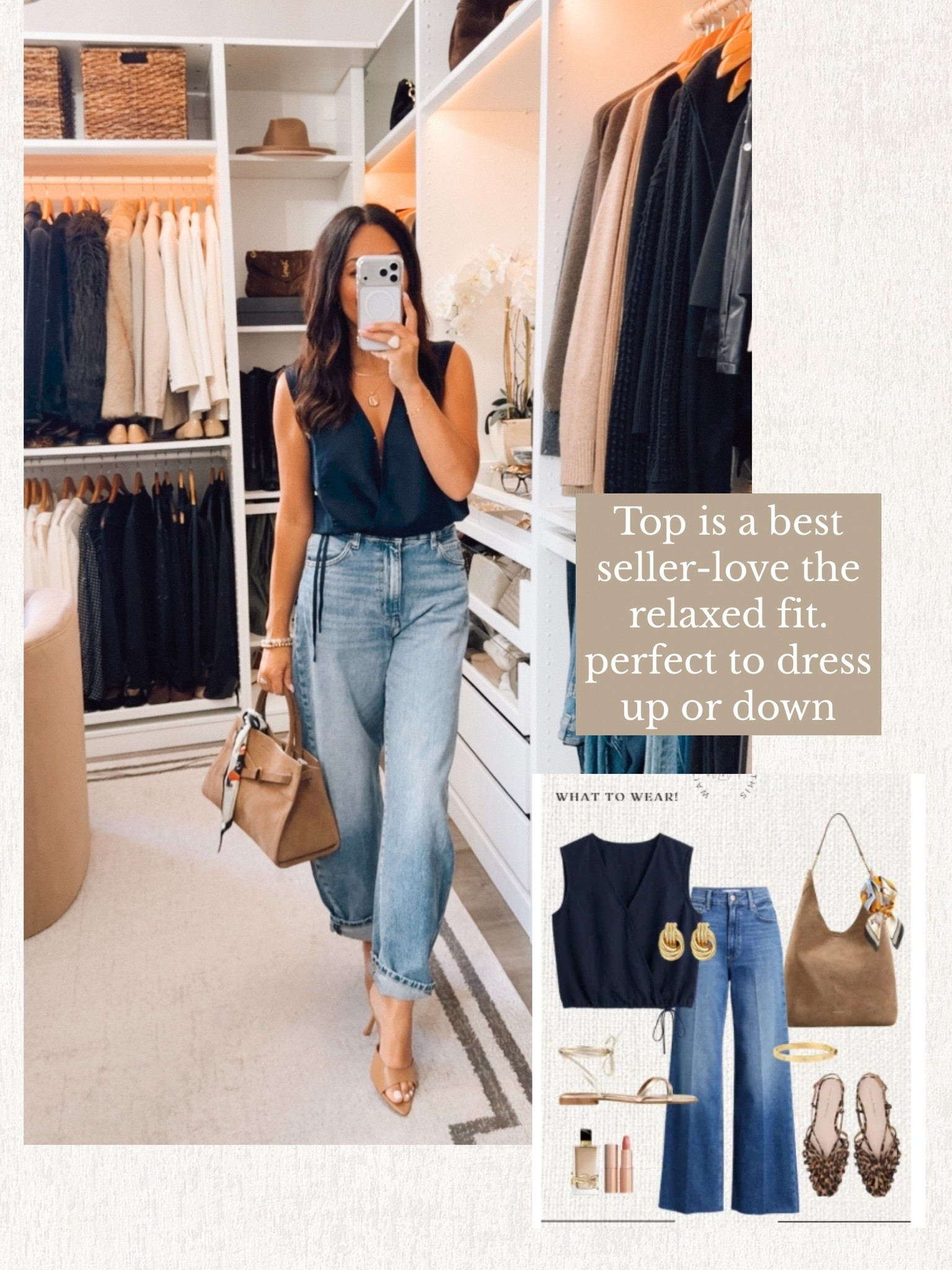 Zara jeans I’m wearing a 27/4 
Top wearing a small

#LTKOver40 #LTKSeasonal