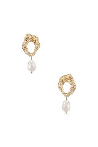 Amber Sceats Pearl Drop Earring in Gold from Revolve.com | Revolve Clothing (Global)
