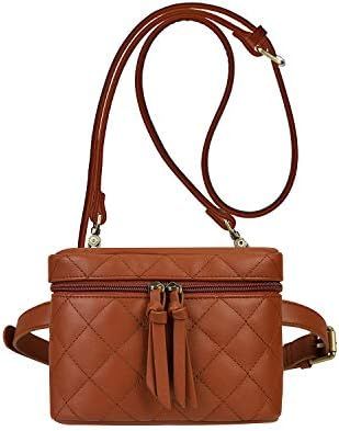 ECOSUSI Fanny Pack Belt Bag for Women Waist Bag Quilted Vegan Leather Crossbody Purse Two-way Bum... | Amazon (US)
