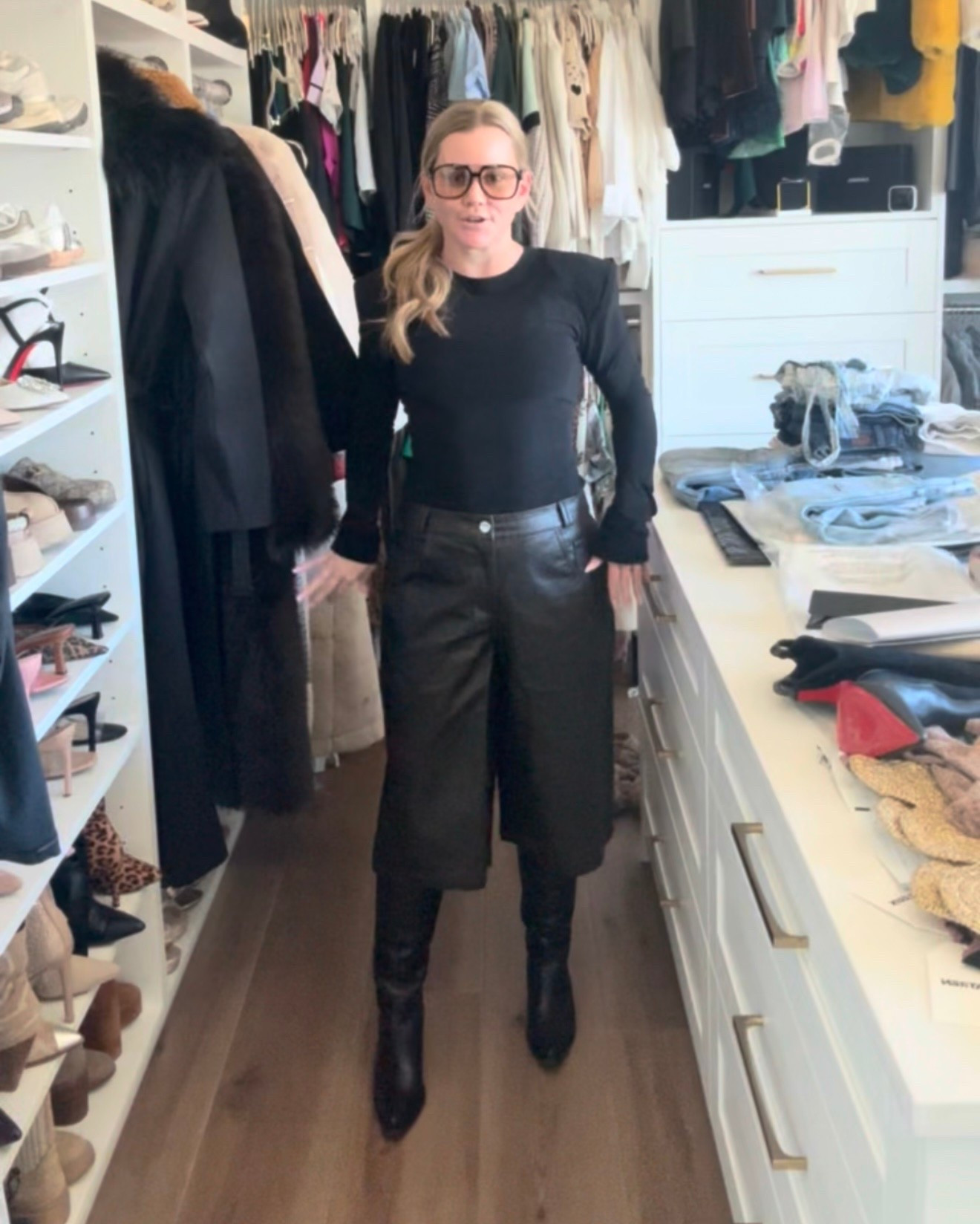 Trendy all black outfit, date, night, outfit, knee-high, black boots, leather coot, petite style ￼

#LTKSeasonal #LTKgrwm #LTKOver40